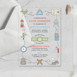 キャンピングエイジバースデーパーティー アクリル招待状