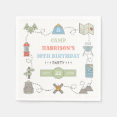 キャンピングエイジバースデーパーティー スタンダードカクテルナプキン (正面)