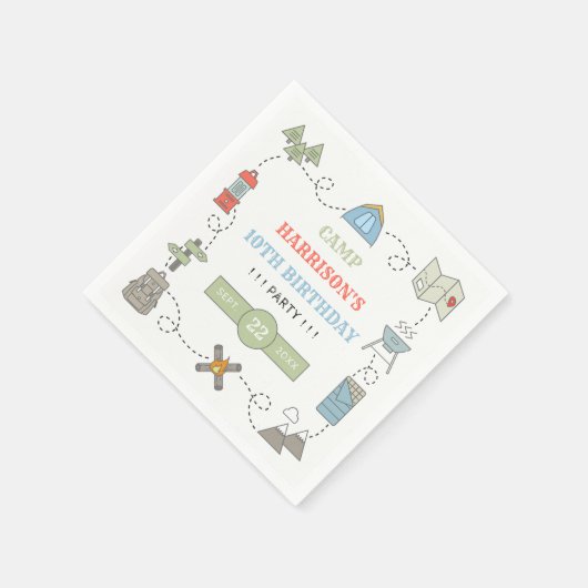 キャンピングエイジバースデーパーティー スタンダードカクテルナプキン (角)