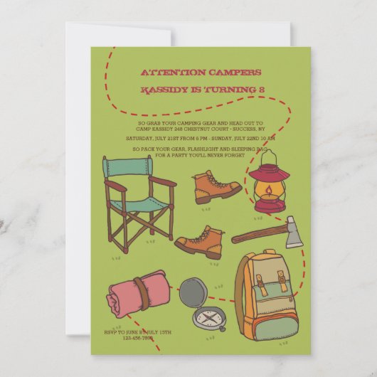 キャンピングエレメンツ招待状 招待状 (正面)