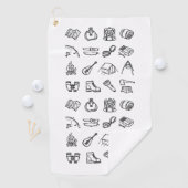 キャンピングエレメント白黒 ゴルフタオル (インサイチュ)