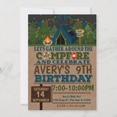 キャンピングカムバースデーパーティー招待状キャンプアウト 招待状 (正面)