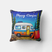 キャンピングカンパーバンウォーターカラー自然 クッション (裏面)