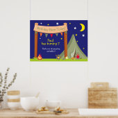 キャンピングカーのカーキグリーン誕生日 ポスター (キッチン)