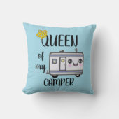 キャンピングカーのキャンプのおもしろいなRVingのライフスタイルの枕青 クッション (正面)