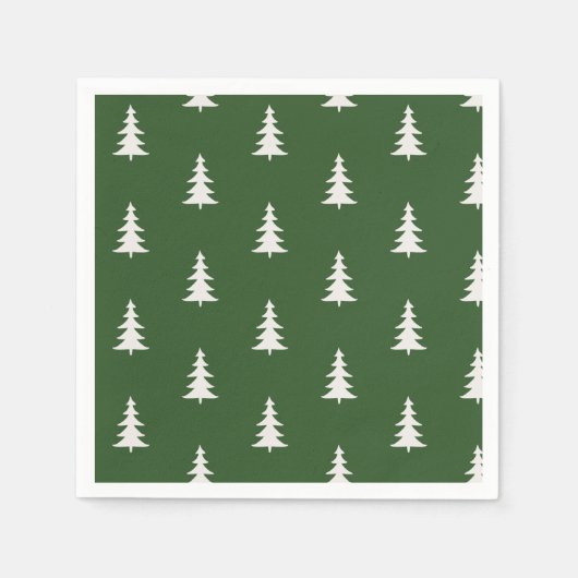 キャンピングカーのミニマルな松の木が1本 スタンダードカクテルナプキン (正面)