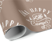 キャンピングカーのミニマルな茶色の誕生日が1つ ラッピングペーパー (ロールコーナー)