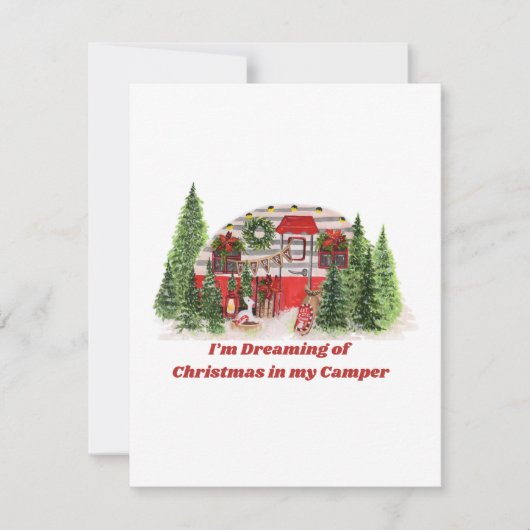 キャンピングカーの中でクリスマスを夢見る シーズンカード (正面)