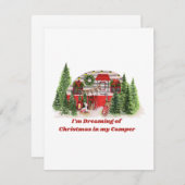 キャンピングカーの中でクリスマスを夢見る シーズンカード (正面/裏面)