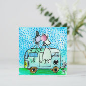 キャンピングカーの結婚式 カード (スタンド正面)