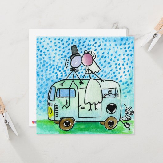 キャンピングカーの結婚式 カード (正面/裏面インサイチュ)
