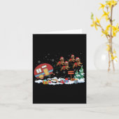 キャンピングカー ダックスフント 犬 ソリ サンタ帽子 クリスマス カード (黄色い花)