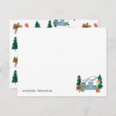 キャンピングカー ツリー キャンプ バルーン 子供 誕生日 ノートカード (正面/裏面)