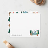 キャンピングカー ツリー キャンプ 風船 子供 誕生日 ノートカード (正面/裏面インサイチュ)