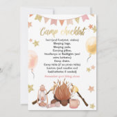 キャンピングガール誕生日ボンファイア招待状 招待状 (裏面)