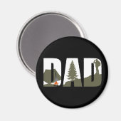 キャンピングキャンパーとハイキングハイカーパパ マグネット (正面/裏面)