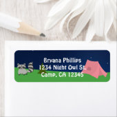 キャンピングキャンプアウトガールバースデーパーティー住所 シール (インサイチュ)