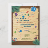 キャンピングキャンプアウトテントバースデーパーティー 招待状 (正面)