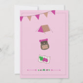 キャンピングキャンプアウトバグバースデーパーティーガールズ招待状 招待状 (裏面)