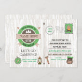 キャンピングキャンプアウトバースデーパーティーボーイズガールズ招待状 招待状 (正面/裏面)