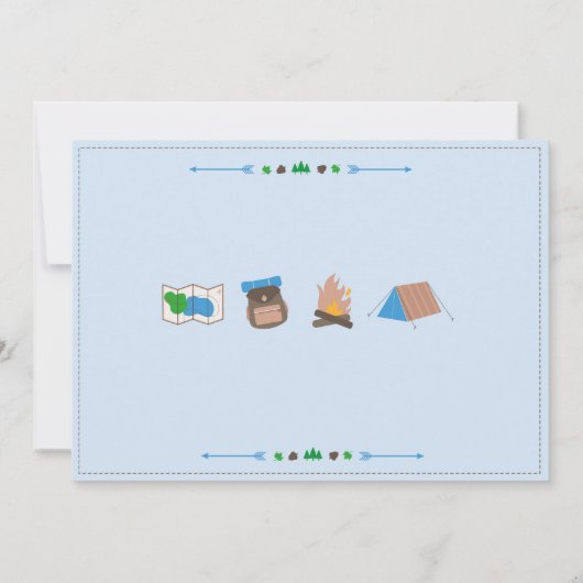 キャンピングキャンプアウトフォトバースデーパーティーボーイズ招待状 招待状 (裏面)