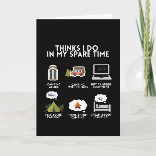 キャンピングキャンプキャンプファイヤーおもしろい自然ギフト カード (正面)
