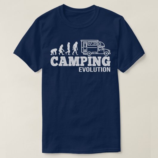 キャンピングキャンプギフトおもしろいの進化 Tシャツ (デザイン正面)