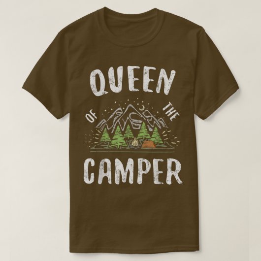 キャンピングキャンプギフトの女王 Tシャツ (デザイン正面)