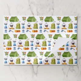 キャンピングキャンプテンバースデーパーティー紙ランチョンマット ペーパーパッド