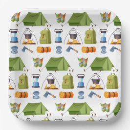 キャンピングキャンプテンバースデーパーティー ペーパープレート