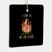 キャンピングキャンプファイアギフト セラミックオーナメント (右)