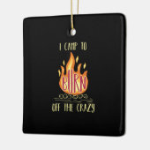 キャンピングキャンプファイアギフト セラミックオーナメント (左)
