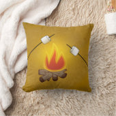 キャンピングキャンプファイヤーとマシュマロ クッション (ブランケット)