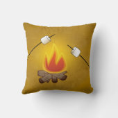 キャンピングキャンプファイヤーとマシュマロ クッション (裏面)