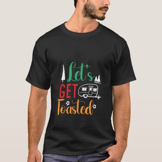キャンピングキャンプファイヤー焼きにいくぞ Tシャツ (正面)