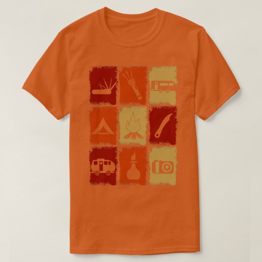 キャンピングキャンプ物レトロ1 Tシャツ (デザイン正面)