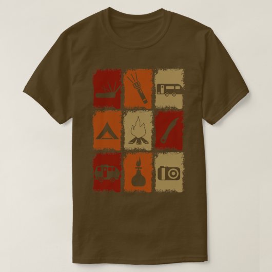 キャンピングキャンプ物レトロ2 Tシャツ (デザイン正面)