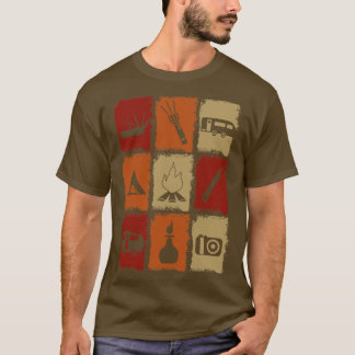 キャンピングキャンプ物レトロ2 Tシャツ