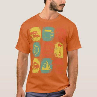キャンピングキャンプ物レトロ3 Tシャツ