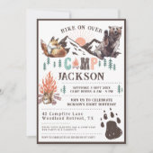 キャンピングキャ素朴ンプ誕生日 招待状 (正面)