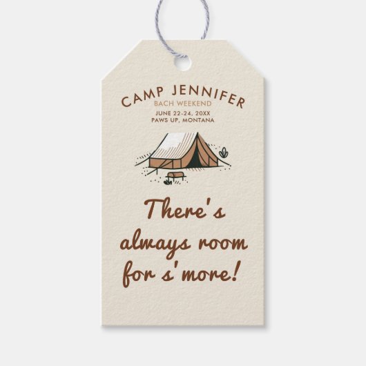キャンピングキャ自然ンプバチェロレッテスモアギフトラベル ギフトタグ (正面)