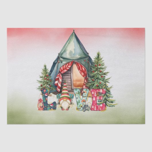 キャンピングクリスマスをテーマにしたキャンパー 薄葉紙 (正面)
