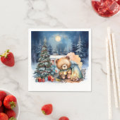 キャンピングクリスマスをテーマにしたキャンピングカー スタンダードカクテルナプキン (インサイチュ)