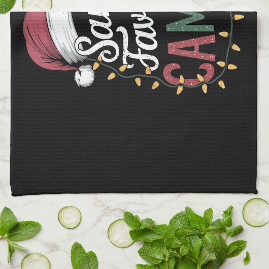 キャンピングクリスマスサンタお気に入りのカンパーギフト キッチンタオル (折り畳み)