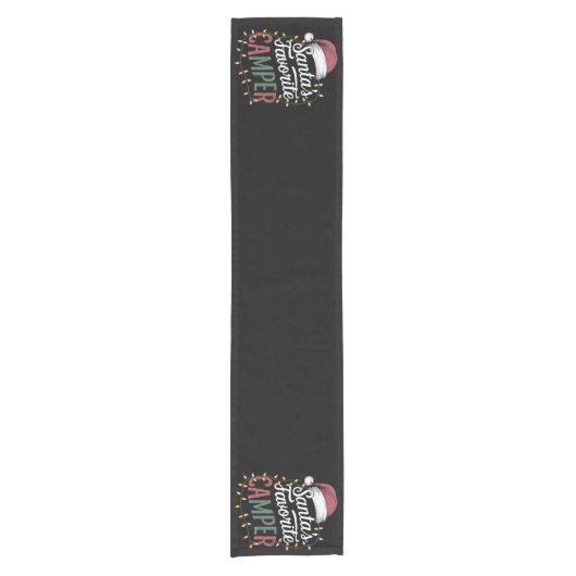 キャンピングクリスマスサンタお気に入りのカンパーギフト ショートテーブルランナー (正面)