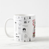 キャンピングクリスマステーマ コーヒーマグカップ (左)