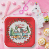 キャンピングクリスマステーマ ペーパープレート (パーティー)