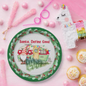 キャンピングクリスマステーマ ペーパープレート (パーティー)