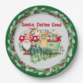 キャンピングクリスマステーマ ペーパープレート