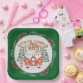 キャンピングクリスマステーマ ペーパープレート (パーティー)